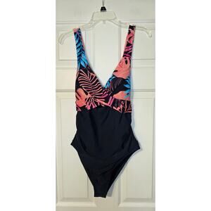 Cupshe Vapor Wave‎ Hot Tropics Molded Cup One Piece Swimsuit Size OX